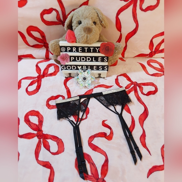 π XS/S VS Very Sexy Shine Strap Lace Garter Belt π - Picture 8 of 16